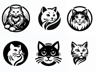 猫のアイコン　モノトーン