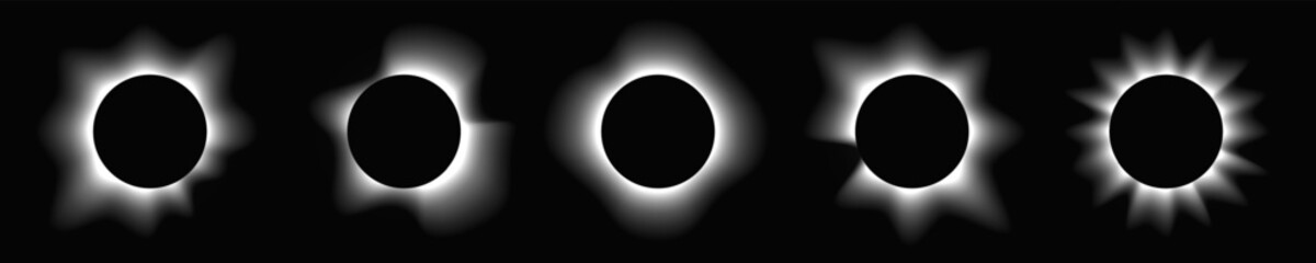 Set of circle illuminate light frames