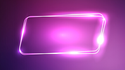 Neon double frame with shining effects 