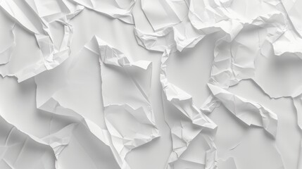 Obraz premium white paper tear crumple top view on white background