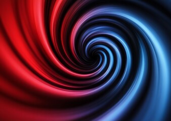 Obraz premium Abstract Spiral Odyssey: A Rotating Red and Blue Helix on a Circular Orbit with Text Space for Creative Expression.