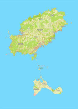 Ibiza Island, Spain artistic map poster