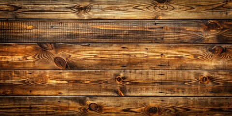 Naklejka premium Rustic weathered wooden plank background with deep grooves and scratches, featuring a warm, earthy tone and natural texture, perfect for vintage or countryside themed designs.
