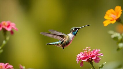 Fototapeta premium hummingbird and flower