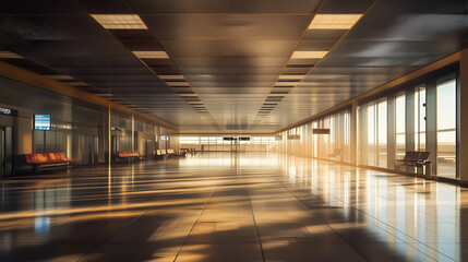 Fototapeta premium Quiet Halls: An Empty Airport