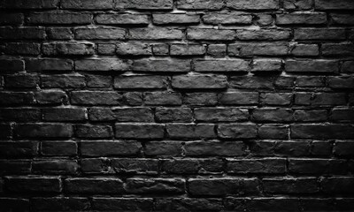 Obraz premium Black brick wall with a rough texture