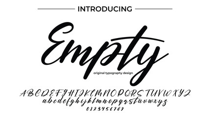 Empty Font Stylish brush painted an uppercase vector letters, alphabet, typeface