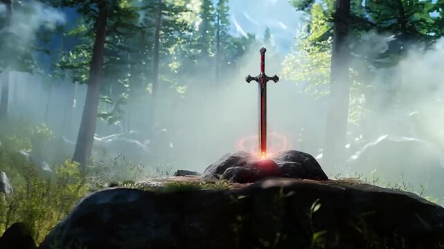 King Arthur's Excalibur in the stone.
