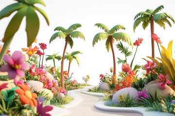 Obraz premium Whimsical Tropical Pathway