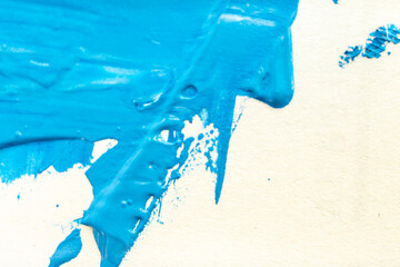 Blue background with oil paint. Abstract acrylic paint texture. Beautiful brushstrokes close-up