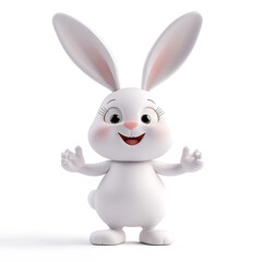 Super cute cartoons, white background, the sweetness and cuteness of 3D cartoon characters.