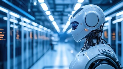 Fototapeta premium Advanced AI research lab with sophisticated systems