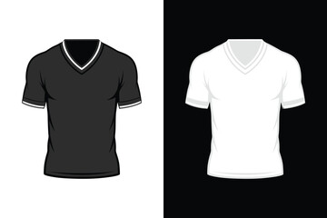 Naklejka premium Men V Neck T shirt Mock up 