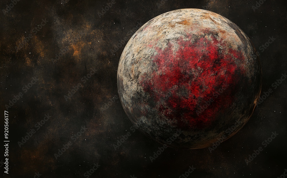 Poster a 3d illustration of a planet in deep space. high quality digital space sci-fi art in 5k with realis