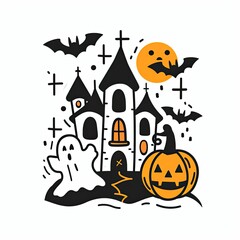 Fototapeta premium Spooky Halloween Illustration