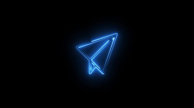 neon simple rocket icon