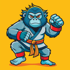 Obraz premium karate gorilla in kimono