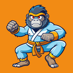 Obraz premium karate gorilla in kimono