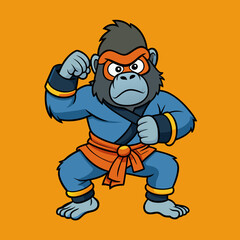 Obraz premium karate gorilla in kimono
