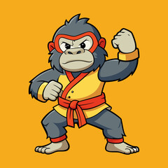 karate gorilla in kimono
