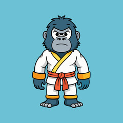 Obraz premium karate gorilla in kimono