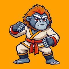 Obraz premium karate gorilla in kimono