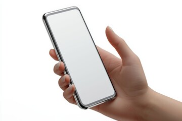 Blank Smartphone Mockup on Hand created with Generative AI