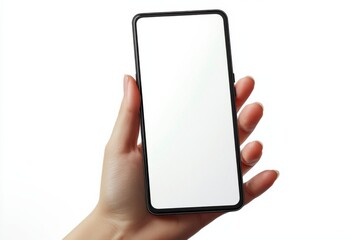 Blank Smartphone Mockup on Hand created with Generative AI