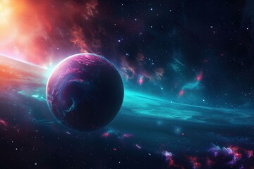 Spheres on layered waves transition from ocean depths to a sky-like gradient, background, wallpaper. Beautiful simple AI generated image in 4K, unique.