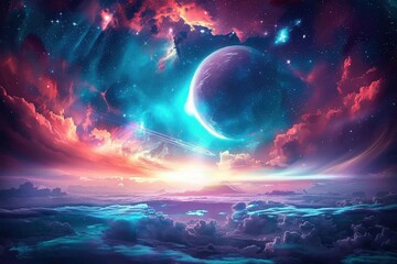 A delicate pastel-colored bubble floating in the sky. Beautiful simple AI generated image in 4K, unique.
