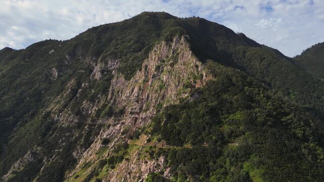 Pico do Arieiro to Pico Ruivo trek mysty landscape in Madeira island, Portugal