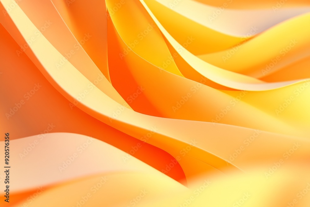 Poster an abstract orange macro background, created using curved color paper and macro photography. the lin