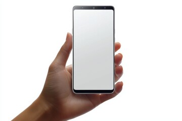 Blank Smartphone Mockup on Hand created with Generative AI
