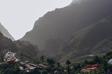 Panoramic view of the Teide volcano and . Tenerife Canary Islands Spain