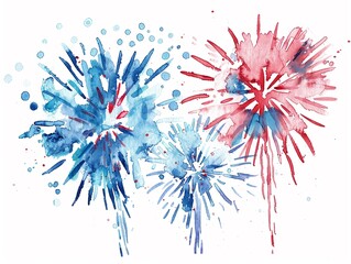 DIY decoration ideas for the 4th of July,Clipart, watercolor illustration, Perfect for nursery art The style is handdrawn, white background