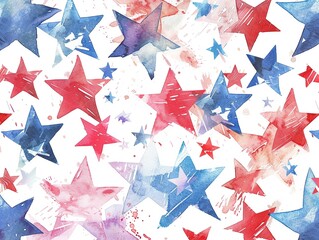 Obraz premium Patriotic themed phone wallpapers,Clipart, watercolor illustration, Perfect for nursery art The style is handdrawn, white background