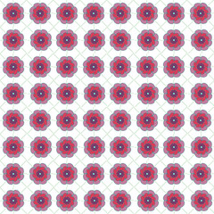 seamless pattern with red and white flowers