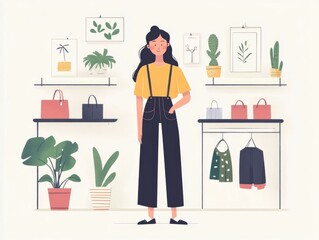 Vibrant Retail Marketing Campaigns with Flat Design for Social Media Showcasing Merchandise and Promoting Brand Awareness and Customer Engagement