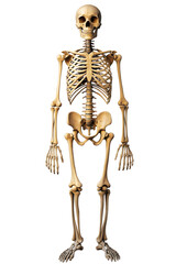 human skeleton isolated on transparent background ,fullbody skeleton anatomy png ,