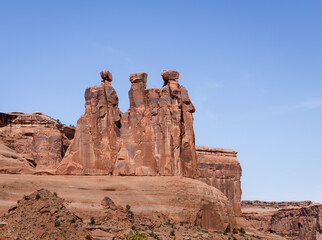 Fototapeta premium The rock formations known as the Three Gossips at Arches National park. Utah. USA