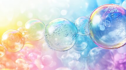Set of realistic colorful soap bubbles on white background,Soap bubbles for vector illustrations,3d pink soap ball. Realistic rainbow water bubble,Pink soap bubbles float,copy space.