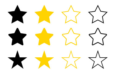 Star vector isolated icon. Stars vector icons. Stars collection. Golden Stars isolated on white background. Vector Star