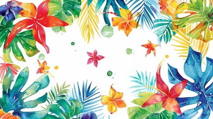 Obraz premium Beach towel clipart with colorful patterns,Clipart, watercolor illustration, Perfect for nursery art The style is handdrawn, white background