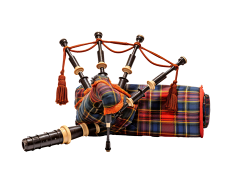 a bagpipes on a blanket