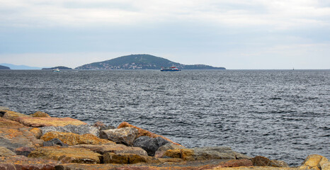 landscape of sea and adalar, prince islands in istanbul