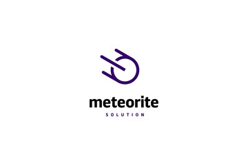 Template logo design solution with meteorite simple image