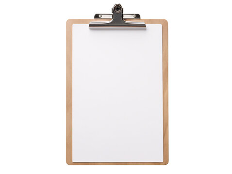 a clipboard with a white paper on it