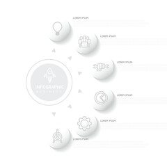 Vector infographic business presentation template with circular interconnection with 6 options.