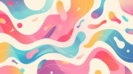 A soft pastel abstract background with wavy lines and an organic pattern in flat design style..