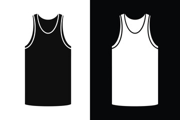 Black and white Color Men Tank Top Mock up 
